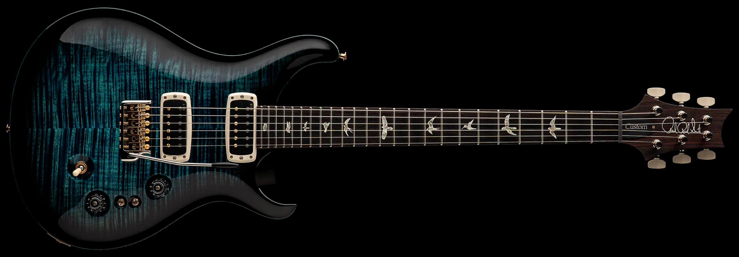 Prs Custom 24-08 Usa 2h Tci Trem Rw - Cobalt Smokeburst - Guitarra eléctrica de doble corte - Variation 3