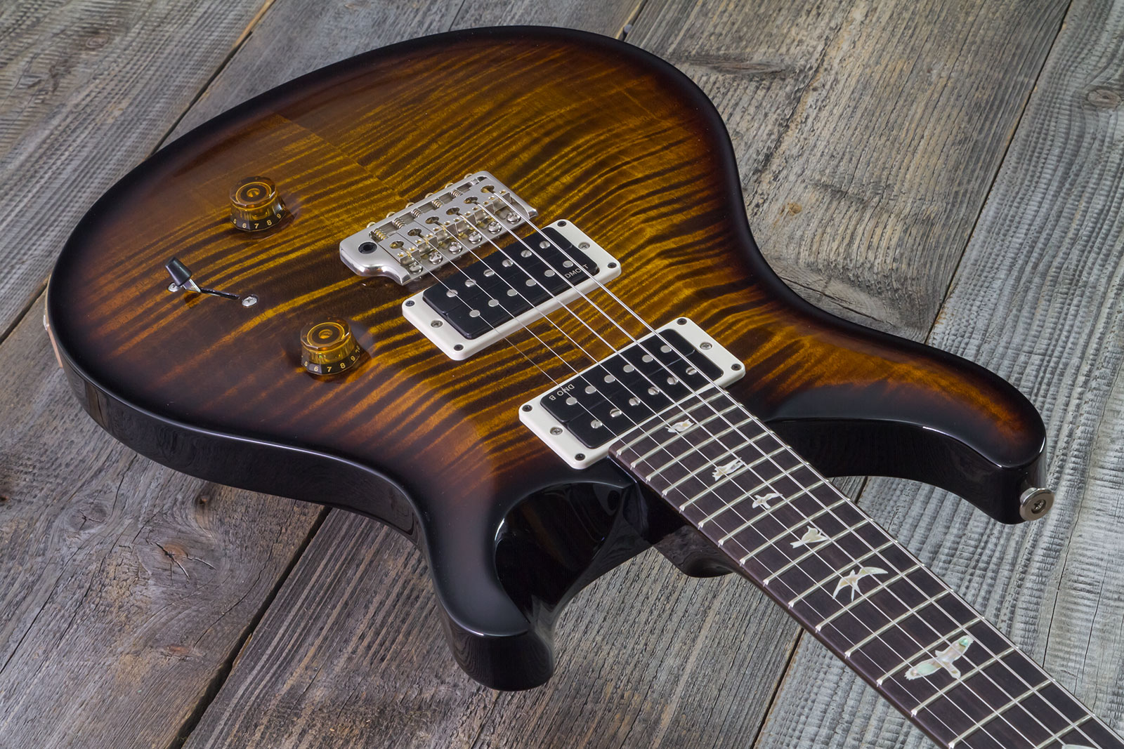 Prs Custom 24 Hand-signed Usa 2h Trem Rw #0400035 - Black Gold Wraparound Burst - Guitarra eléctrica de doble corte - Variation 2