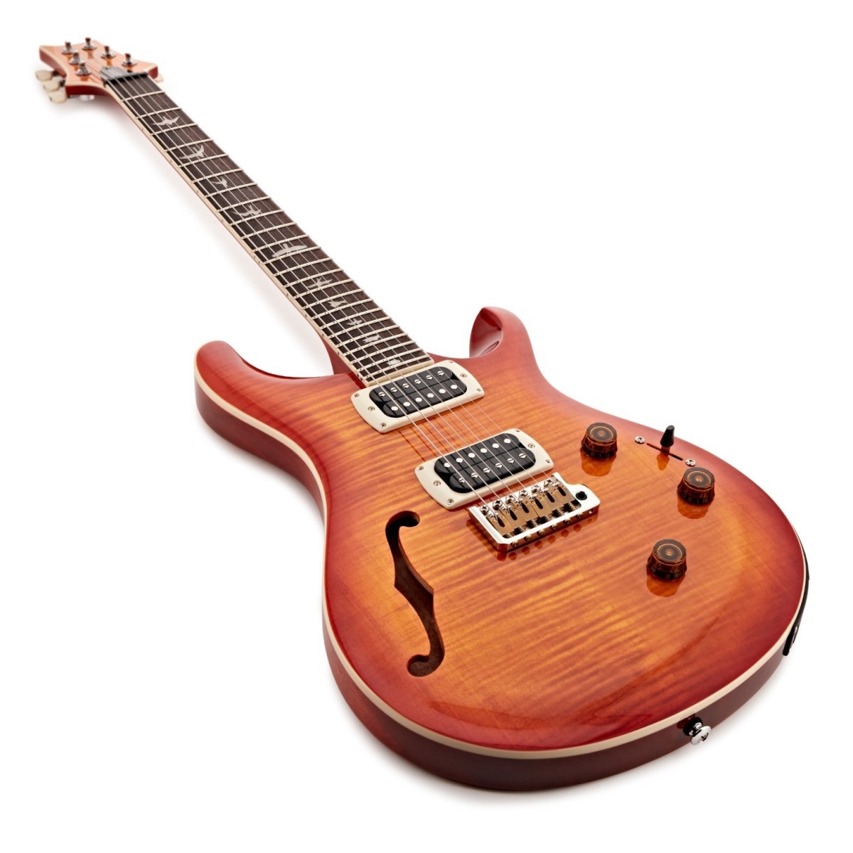 Prs Custom 24 Semi Hollow Piezo Se (wing Tuners) 2h Ht Rw - Vintage Sunburst - Guitarra eléctrica semi caja - Variation 1