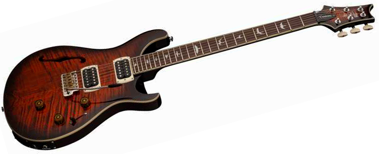 Prs Custom 24 Semi Hollow Piezo Se (wing Tuners) 2h Ht Rw - Orange Tiger Smokeburst - Guitarra eléctrica semi caja - Variation 2