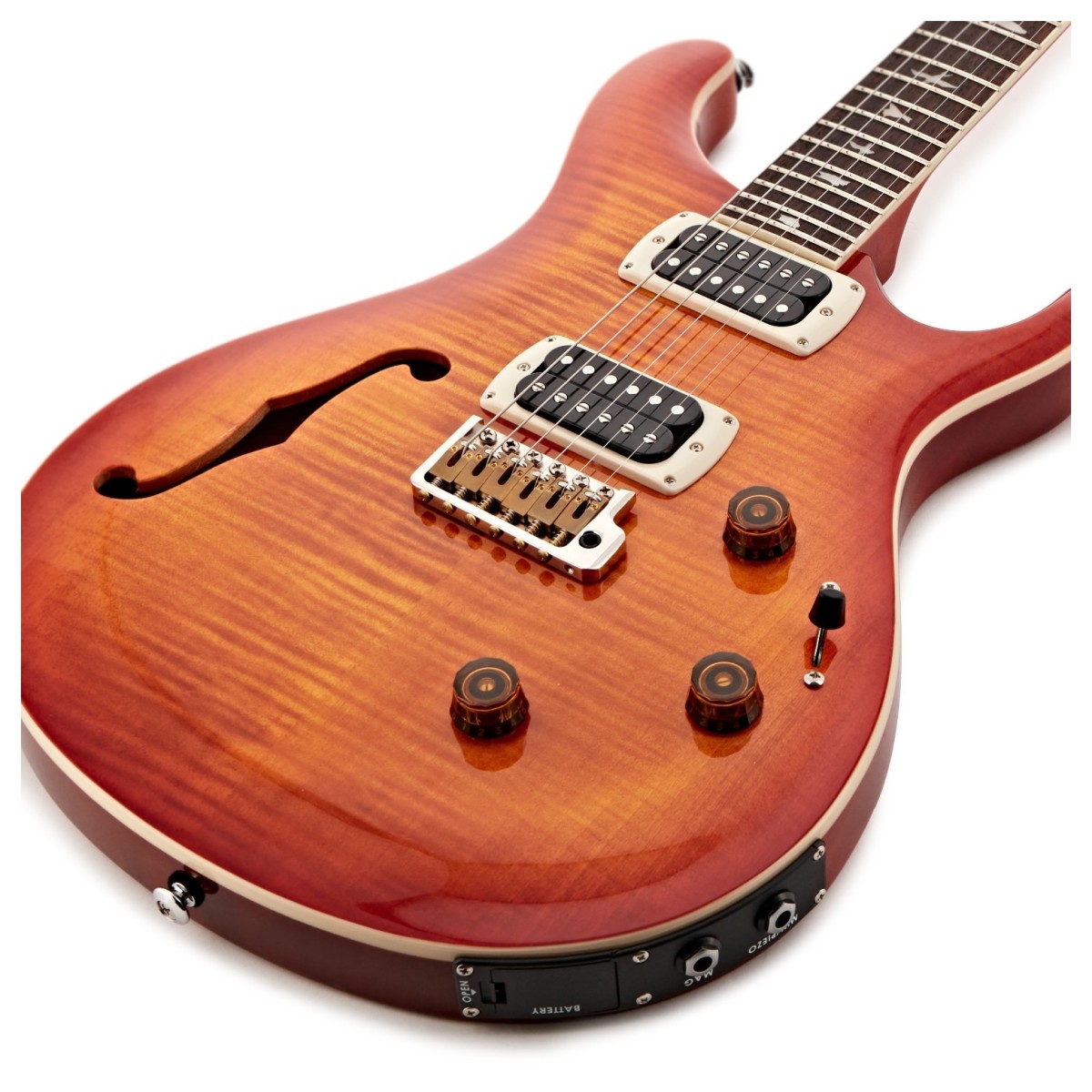 Prs Custom 24 Semi Hollow Piezo Se (wing Tuners) 2h Ht Rw - Vintage Sunburst - Guitarra eléctrica semi caja - Variation 2