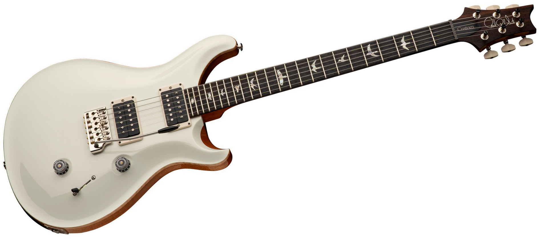 Prs Custom 24 Usa 2h Dmo Trem Rw - Antique White Top / Natural Back - Guitarra eléctrica de doble corte - Variation 1