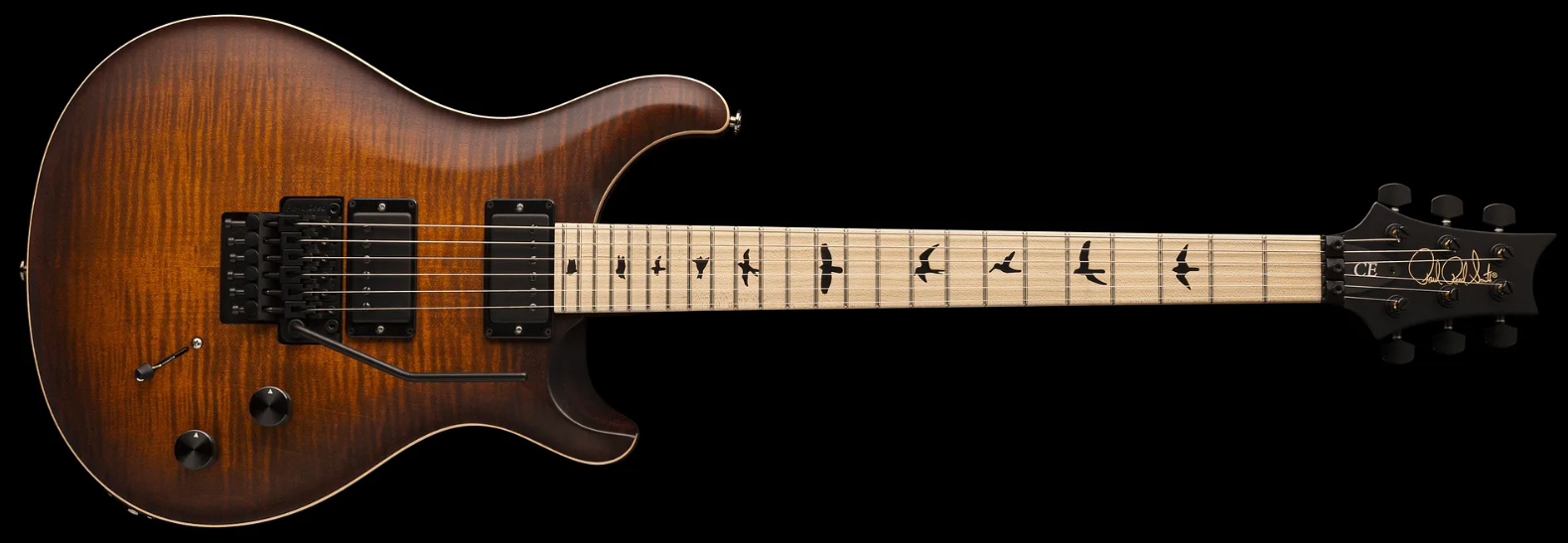 Prs Dustie Waring Dw Ce 24 Floyd Bolt-on Usa Signature 2h Fr Mn - Burnt Amber Smokeburst - Guitarra eléctrica de doble corte - Variation 1