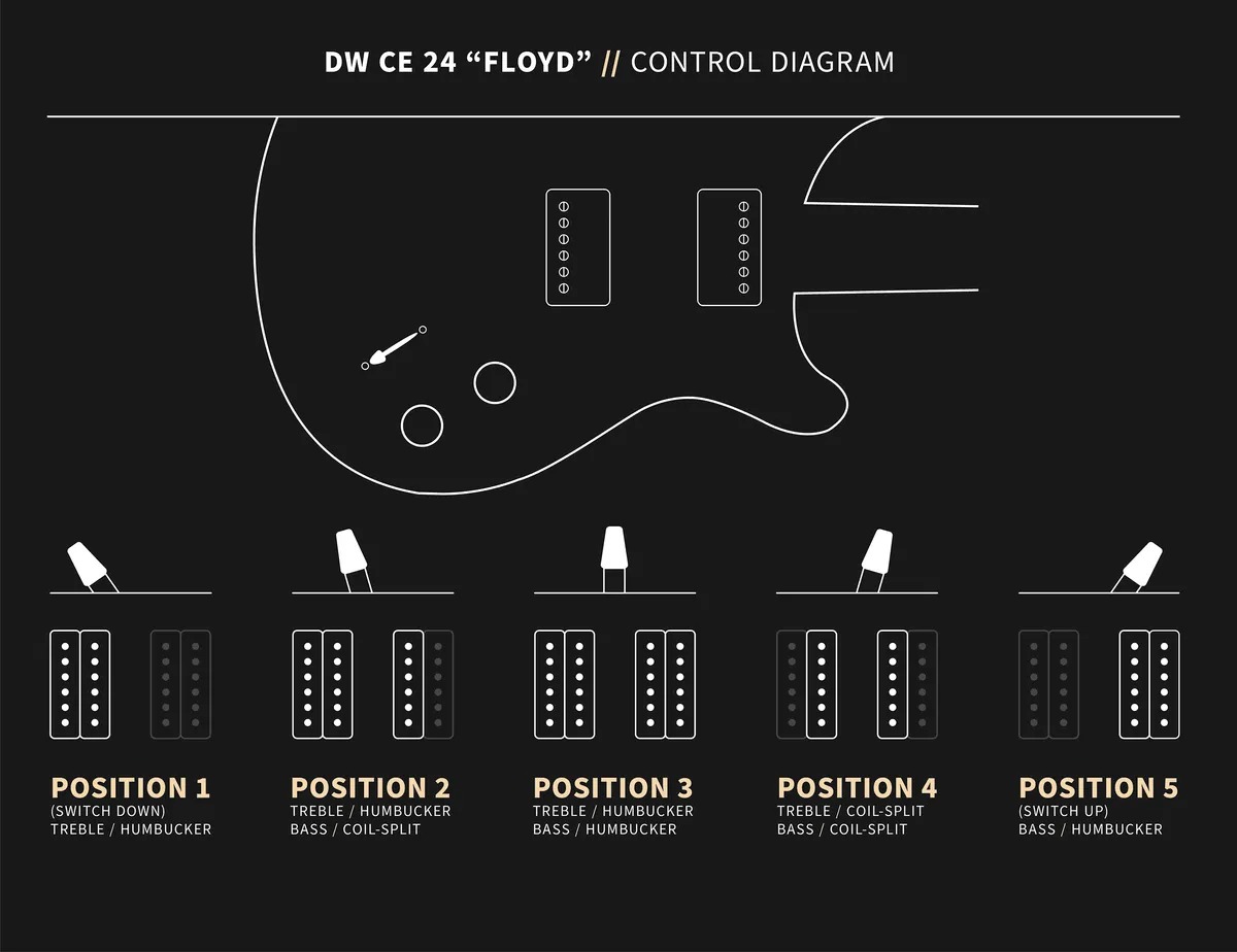 Prs Dustie Waring Dw Ce 24 Floyd Bolt-on Usa Signature 2h Fr Mn - Gray Black - Guitarra eléctrica de doble corte - Variation 7