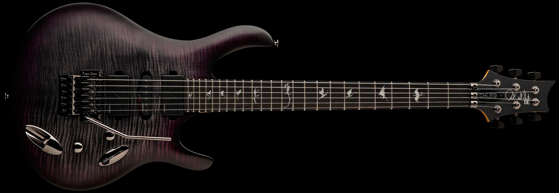 Prs Herman Li Chleo Se Signature Hsh Fishman Fluence Fr Eb - Charcoal Purple Burst - Guitarra electrica metalica - Variation 1