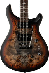 Guitarra eléctrica de doble corte Prs SE Exotic Veneer Custom 24-08 Poplar Burl - Charcoal cherry midnight burst