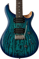 Guitarra eléctrica de doble corte Prs SE Exotic Veneer Custom 24 Burled Ash - Lake blue