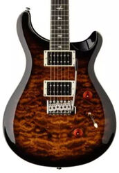Guitarra eléctrica de doble corte Prs SE Custom 24 Quilt - Black gold burst