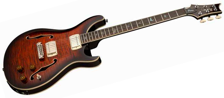 Prs Hollowbody Ii Piezo Se (wing Tuners) 2h Ht Eb - Orange Tiger Smokeburst - Guitarra eléctrica semi caja - Variation 1