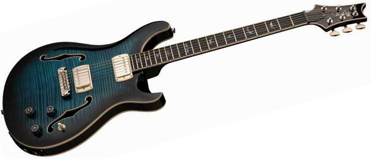 Prs Hollowbody Ii Piezo Se (wing Tuners) 2h Ht Eb - Peacock Blue Burst - Guitarra eléctrica semi caja - Variation 1