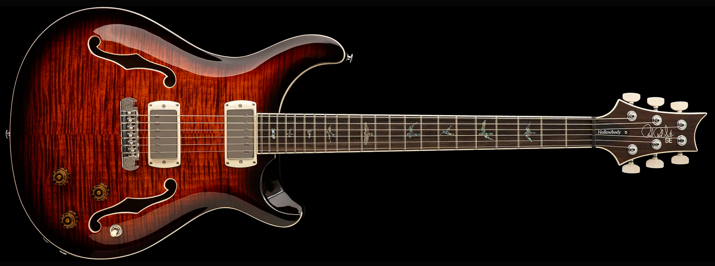 Prs Hollowbody Ii Piezo Se (wing Tuners) 2h Ht Eb - Orange Tiger Smokeburst - Guitarra eléctrica semi caja - Variation 3