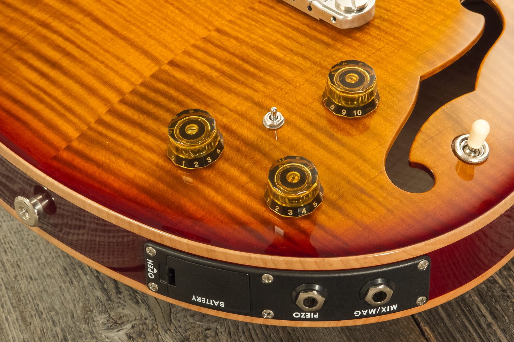 Prs Hollowbody Ii Piezo Usa 2h Ht Eb #230365749 - Dark Cherry Burst - Guitarra eléctrica semi caja - Variation 4