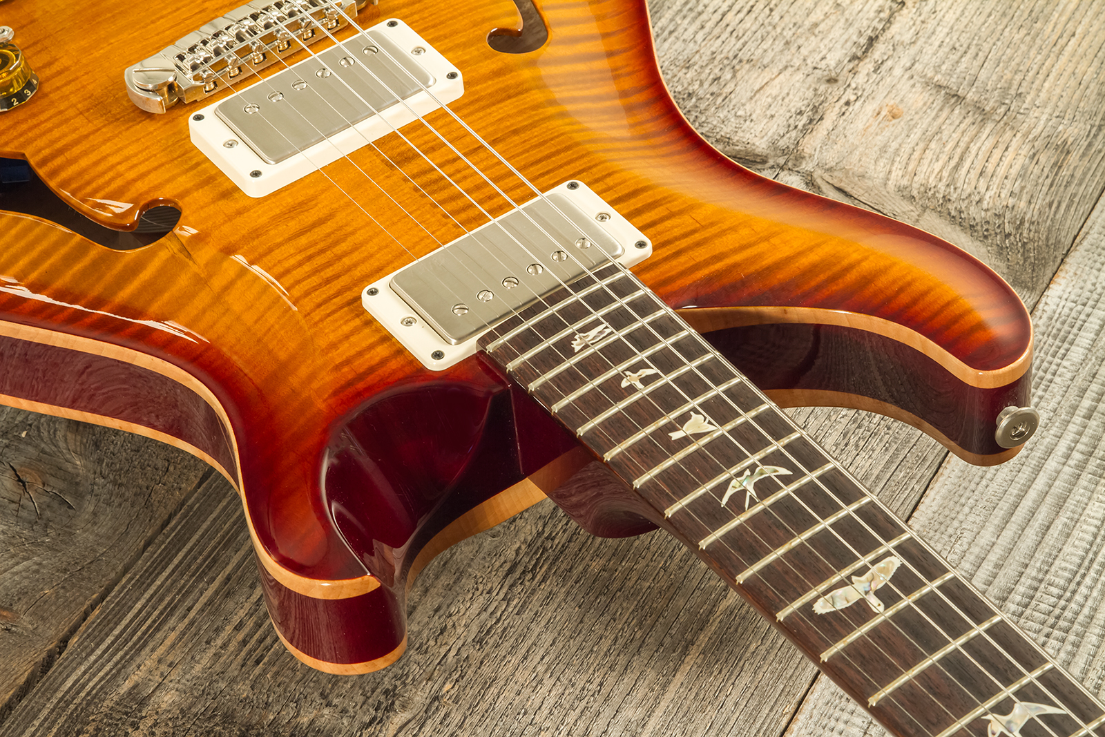 Prs Hollowbody Ii Piezo Usa 2h Ht Eb #230365749 - Dark Cherry Burst - Guitarra eléctrica semi caja - Variation 5