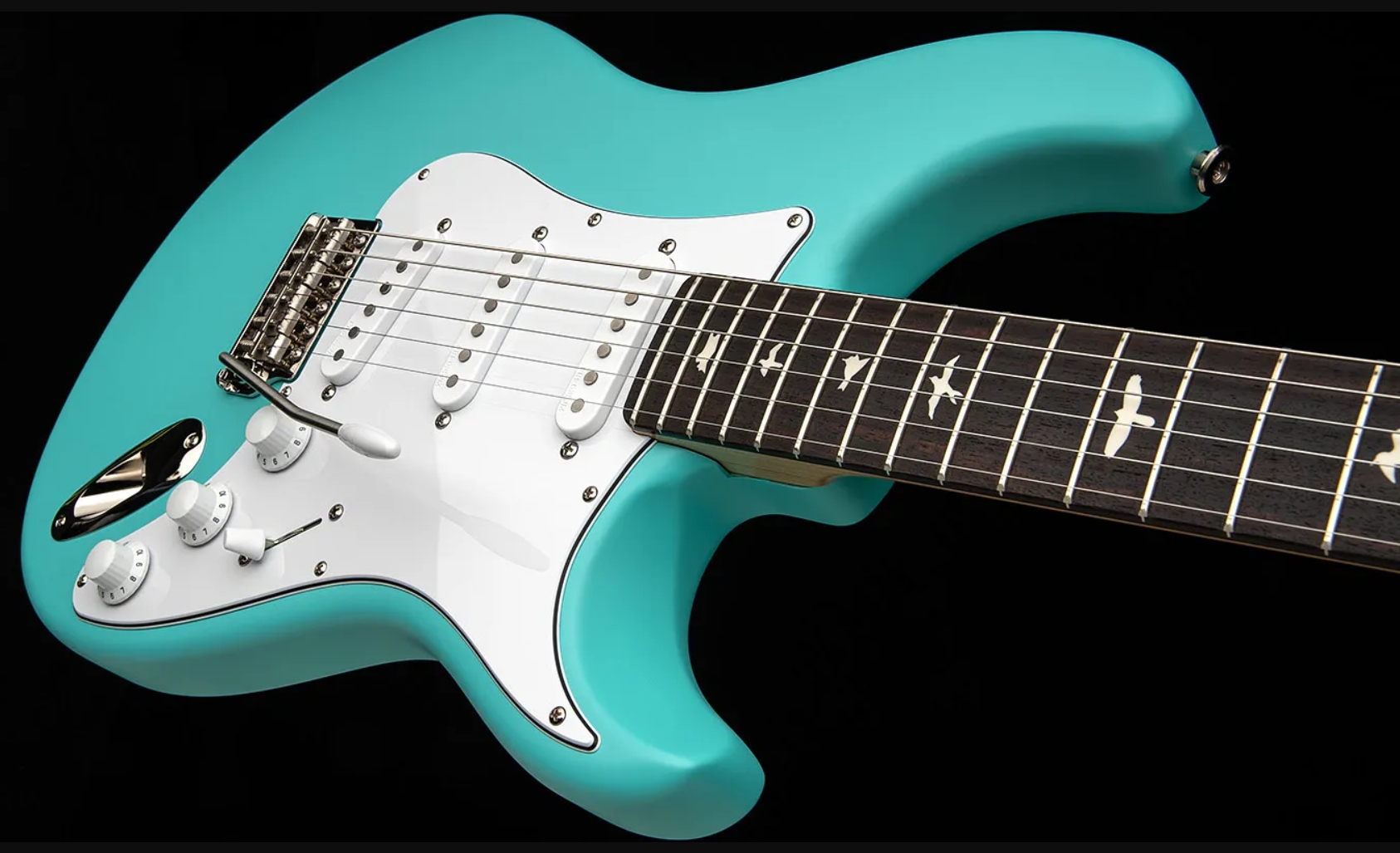Prs John Mayer Silver Sky Bolt-on Usa Ltd Trem 3s Rw - Wild Blue Satin - Guitarra eléctrica de doble corte - Variation 2