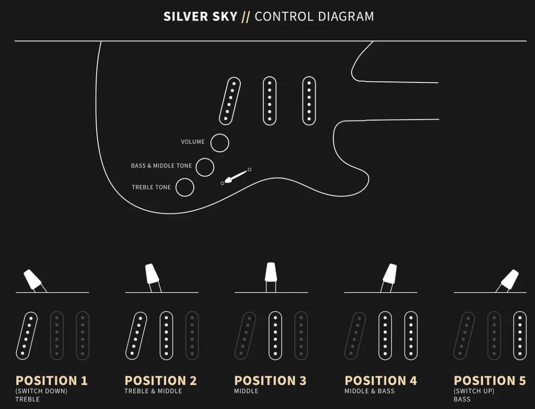 Prs John Mayer Silver Sky Usa Signature 3s Trem Mn - Midnight Rose - Guitarra eléctrica con forma de str. - Variation 2