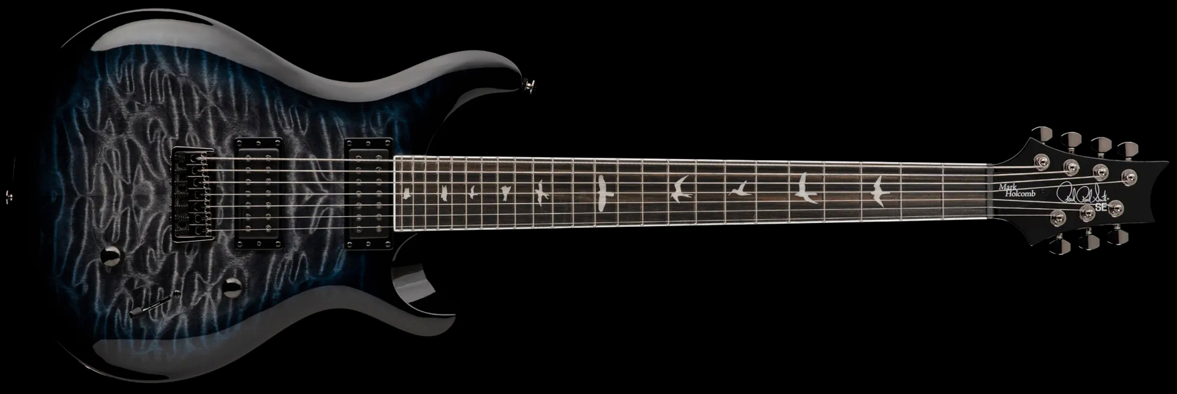 Prs Mark Holcomb Svn Se Signature 7c Baryton 2hseymour Duncan  Ht Eb - Holcomb Blue Burst - Guitarra eléctrica barítono - Variation 1