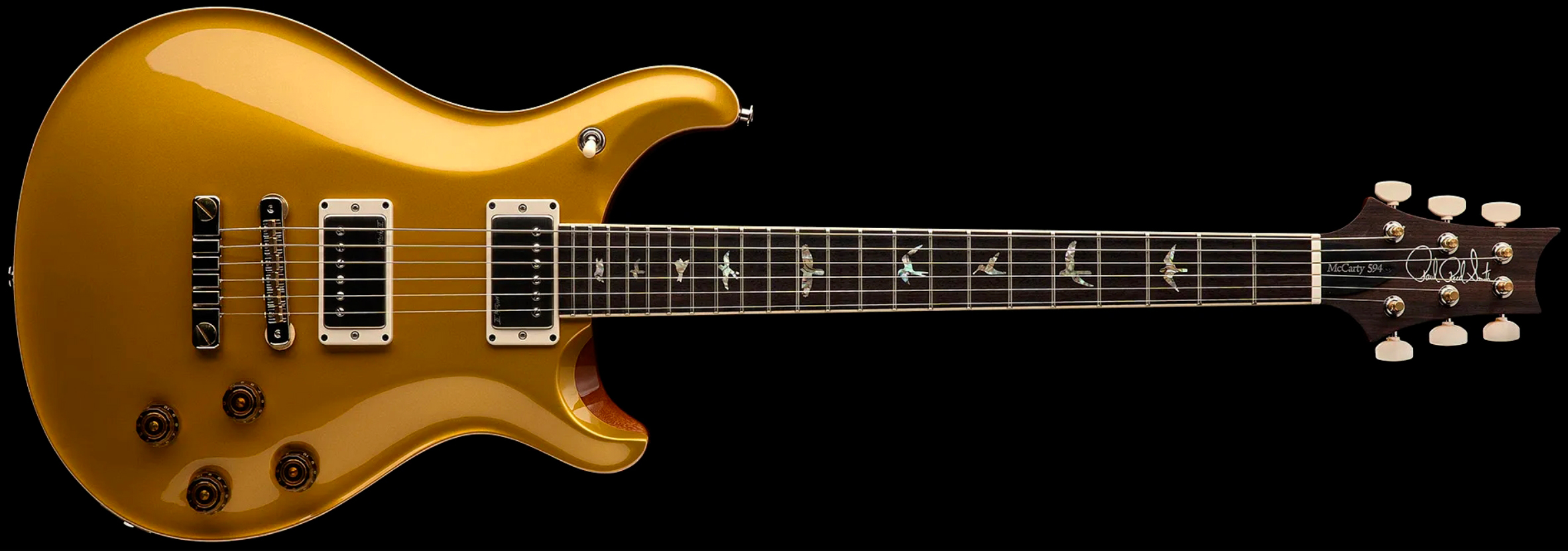 Prs Mccarty 594 Usa 2h Ht Rw - Gold Top Natural Back - Guitarra eléctrica de doble corte - Variation 1