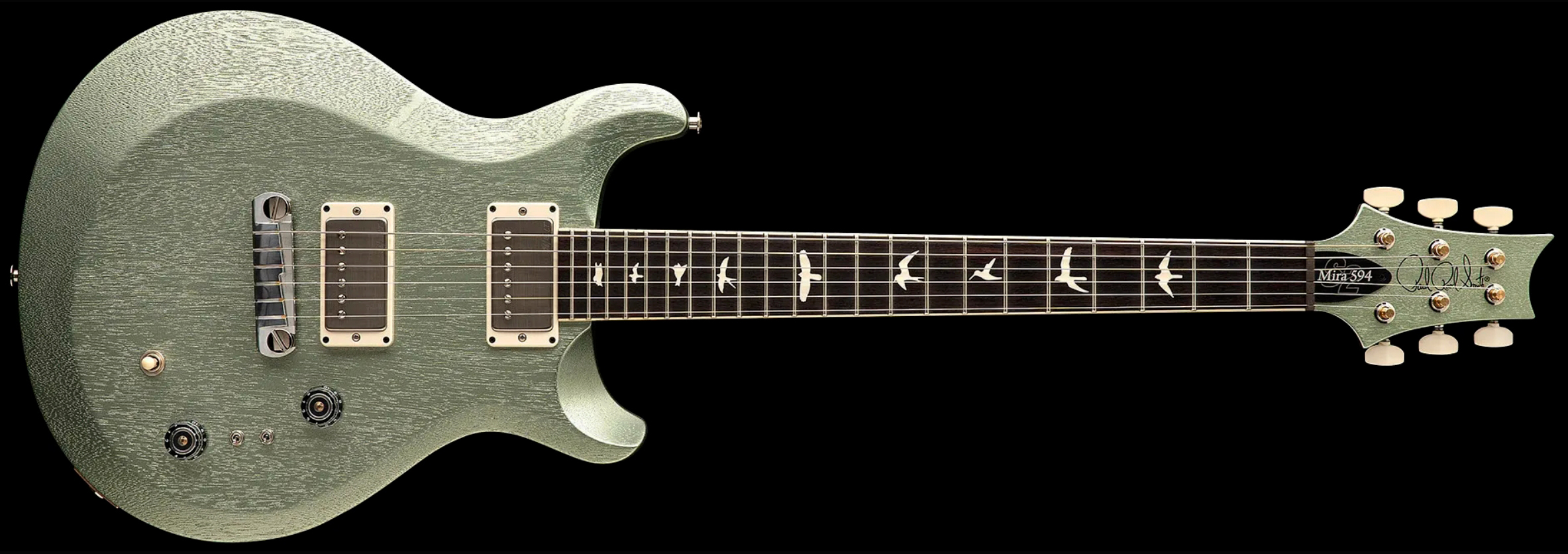 Prs Mira 594 Satin S2 Usa 2h Ht Rw - Mavis Mint Metallic - Guitarra eléctrica de doble corte - Variation 3
