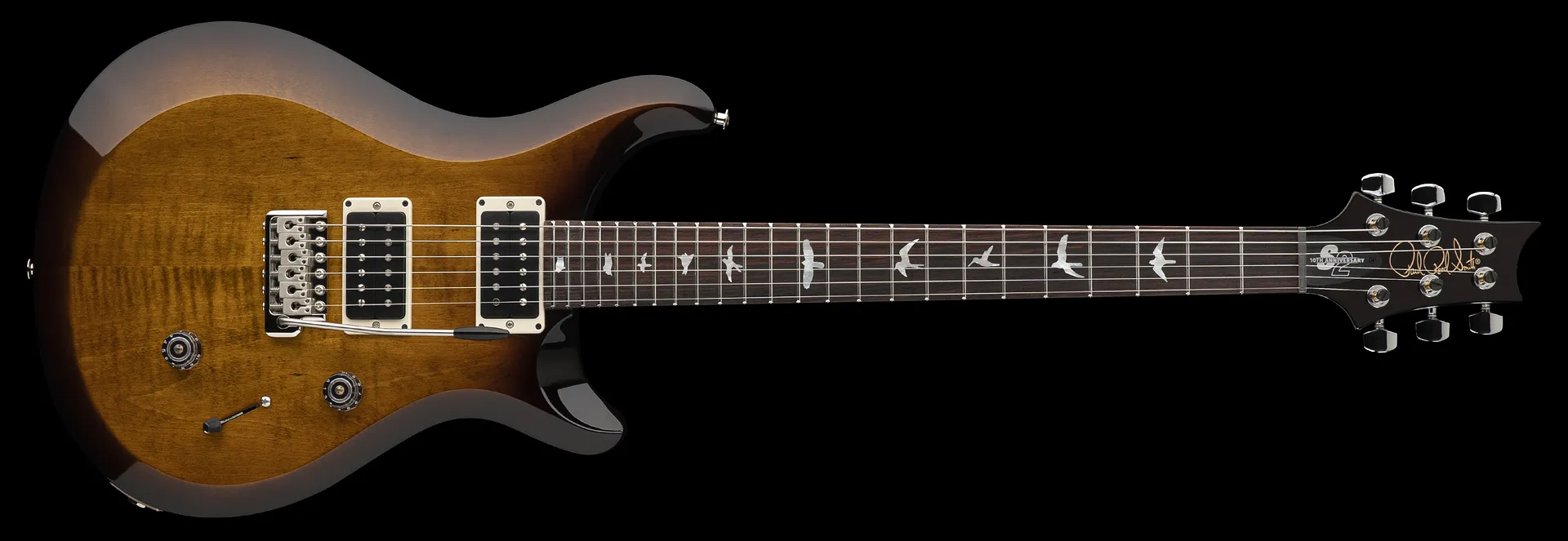 Prs S2 Custom 24 10th Ann. Ltd Usa 2023 2h Trem Rw - Black Amber - Guitarra eléctrica de doble corte - Variation 2