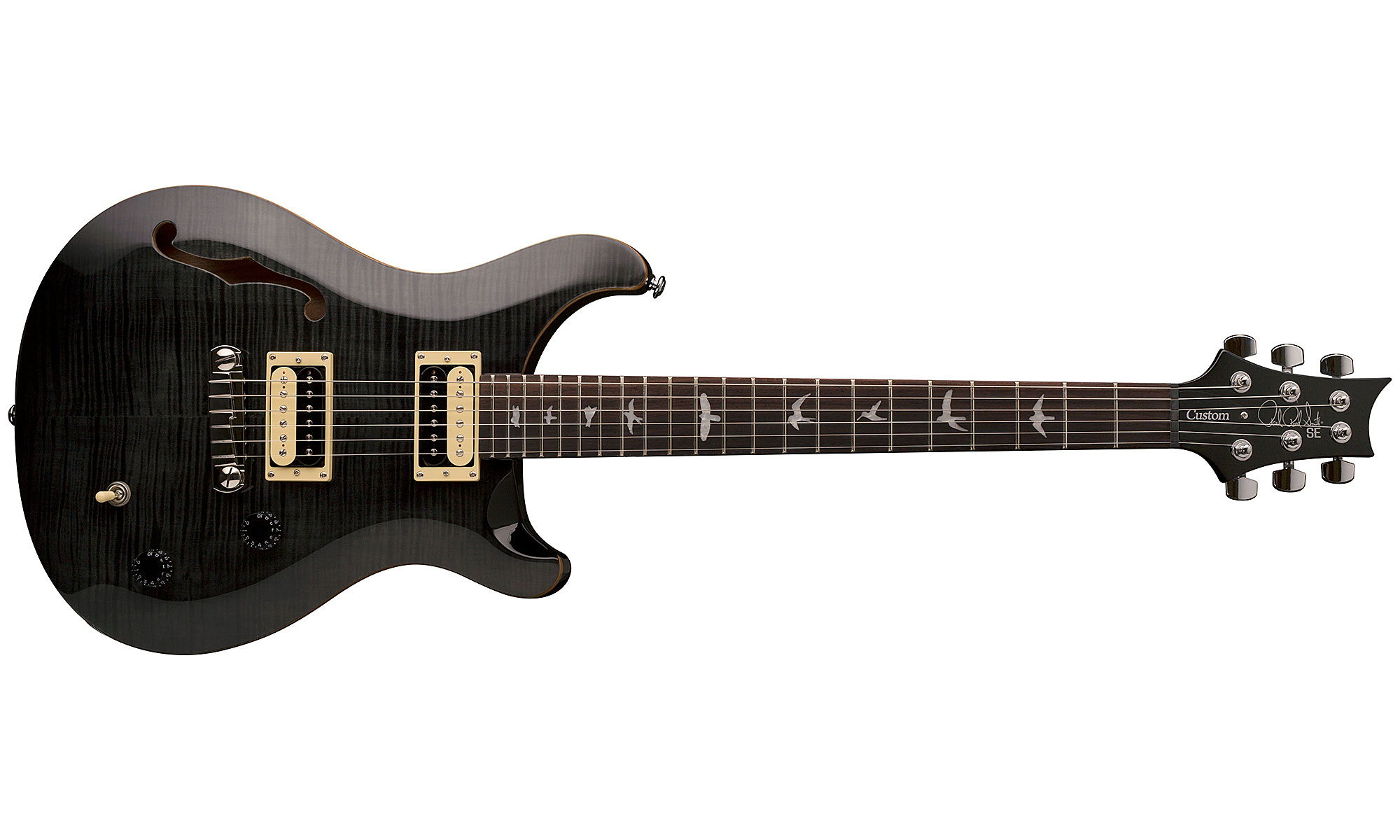 Prs Se Custom 22 Semi-hollow 2017 Hh Ht Rw - Gray Black - Guitarra eléctrica semi caja - Variation 1