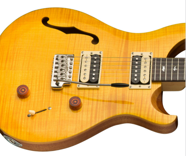 Prs Se Custom 22 Semi-hollow 2021 Hh Trem Rw +housse - Santana Yellow - Guitarra eléctrica semi caja - Variation 2