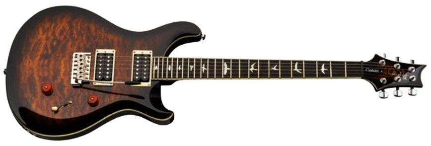 Prs Se Custom 24 Quilt 2h Trem Eb - Black Gold Burst - Guitarra eléctrica de doble corte - Variation 1