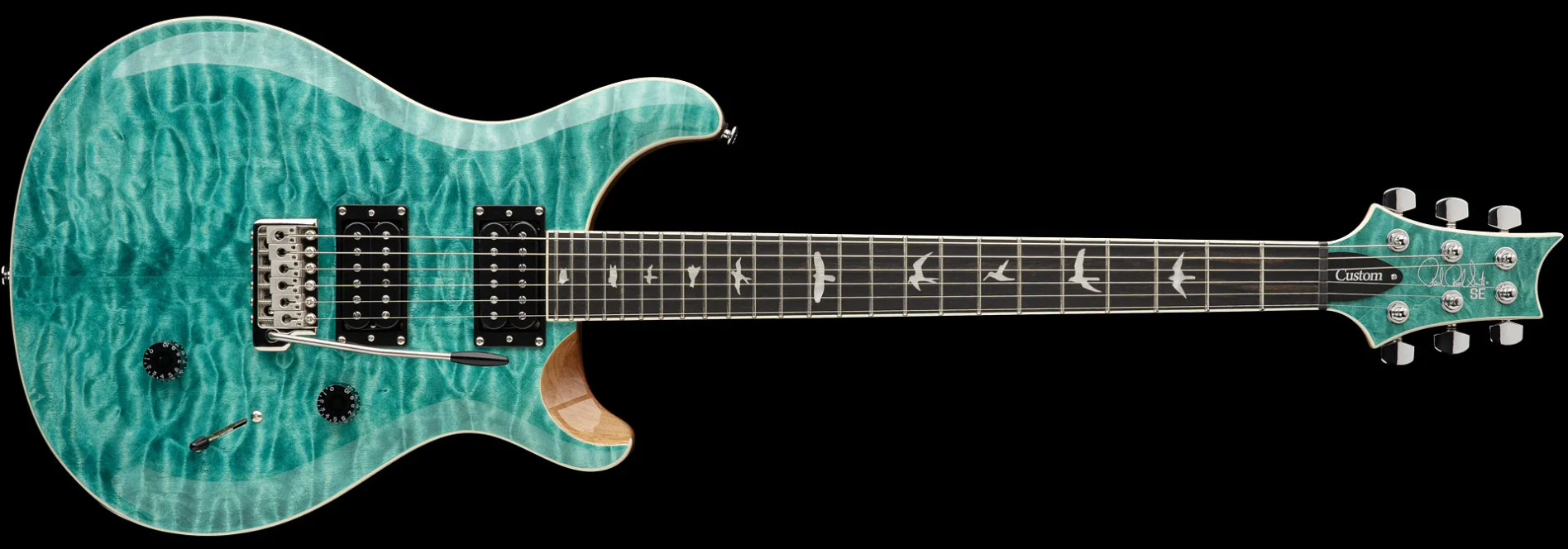 Prs Se Custom 24 Quilt 2h Trem Eb - Turquoise - Guitarra eléctrica de doble corte - Variation 3