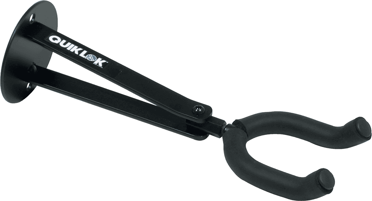 Quiklok Support Mural Long Pour Guitare Avec Fourche - Noir - Soportes - Main picture