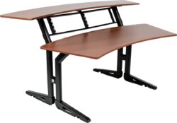 Mueble para estudio Quiklok Two-level studio furniture + 8U rack - cherry wood