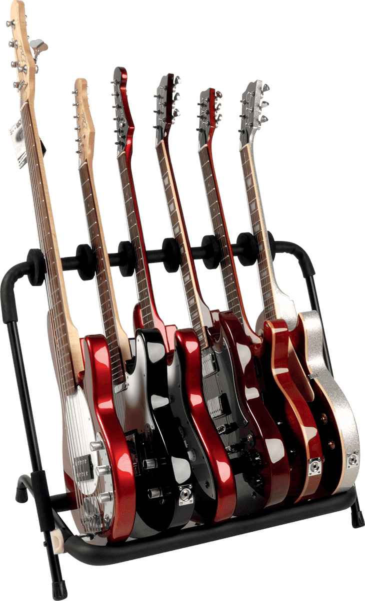 Quiklok Stand 6 Guitares Avec Séparations Réglables - Noir - Soportes - Variation 2
