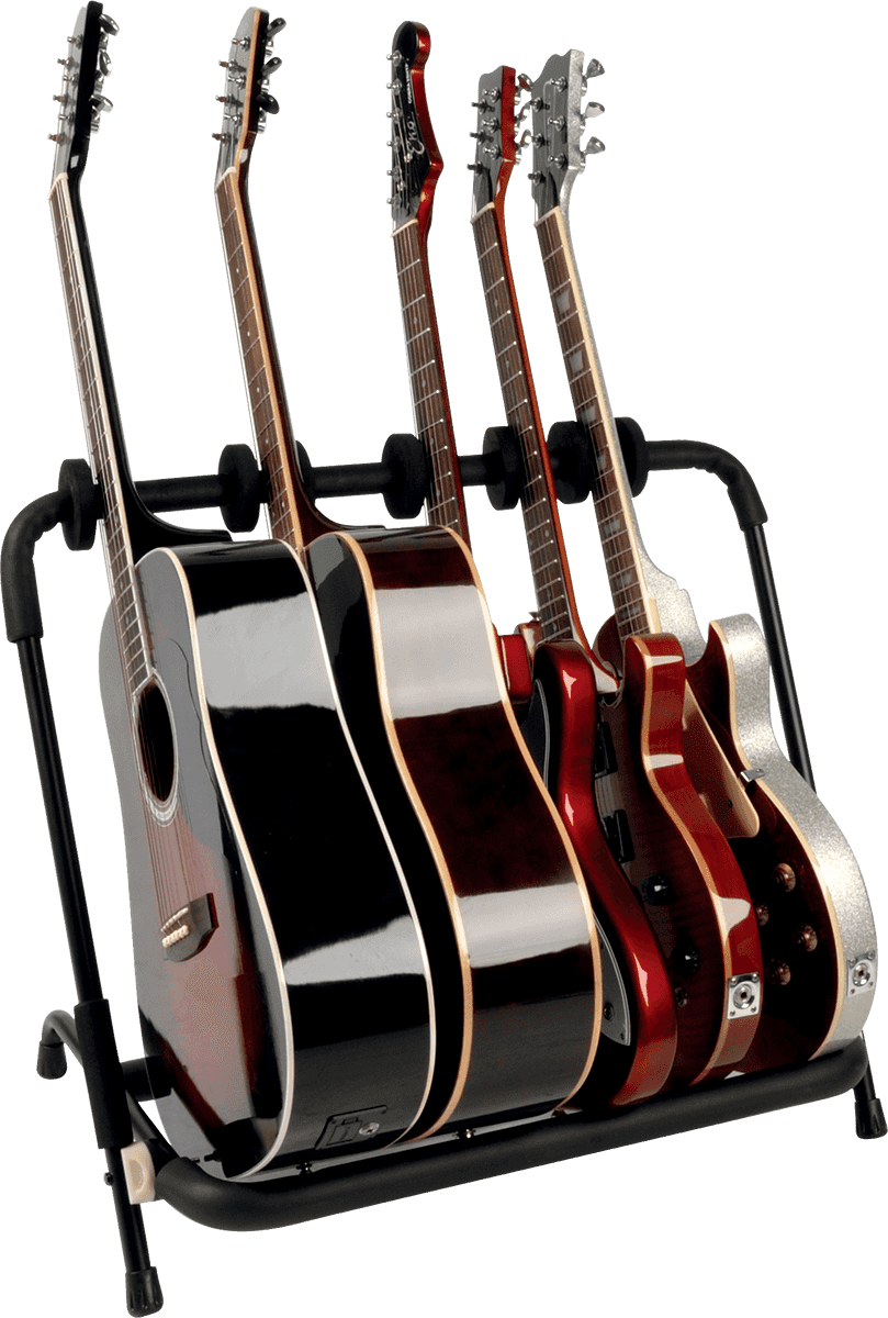 Quiklok Stand 6 Guitares Avec Séparations Réglables - Noir - Soportes - Variation 3