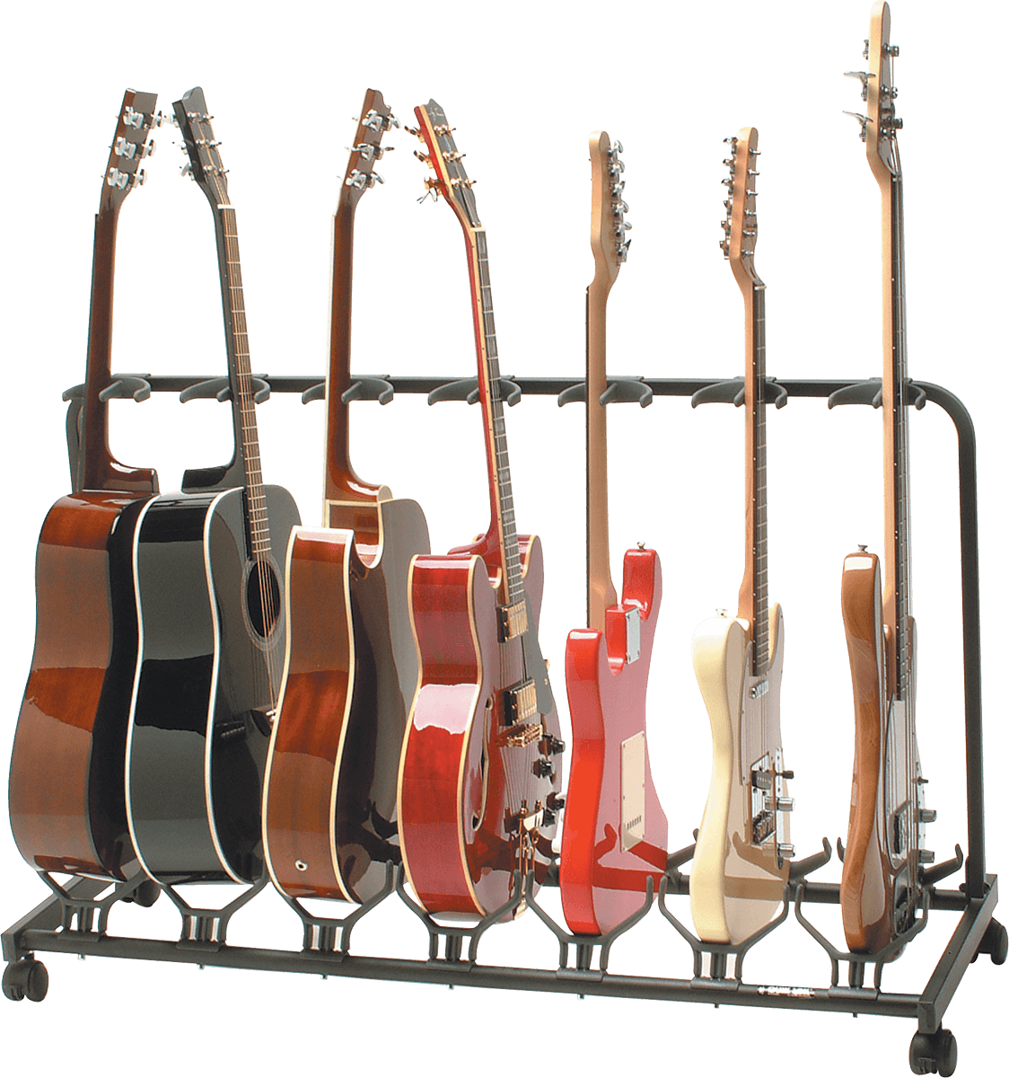 Quiklok Stand Pour 7 Guitares Avec Roulettes - Noir - Soportes - Variation 1
