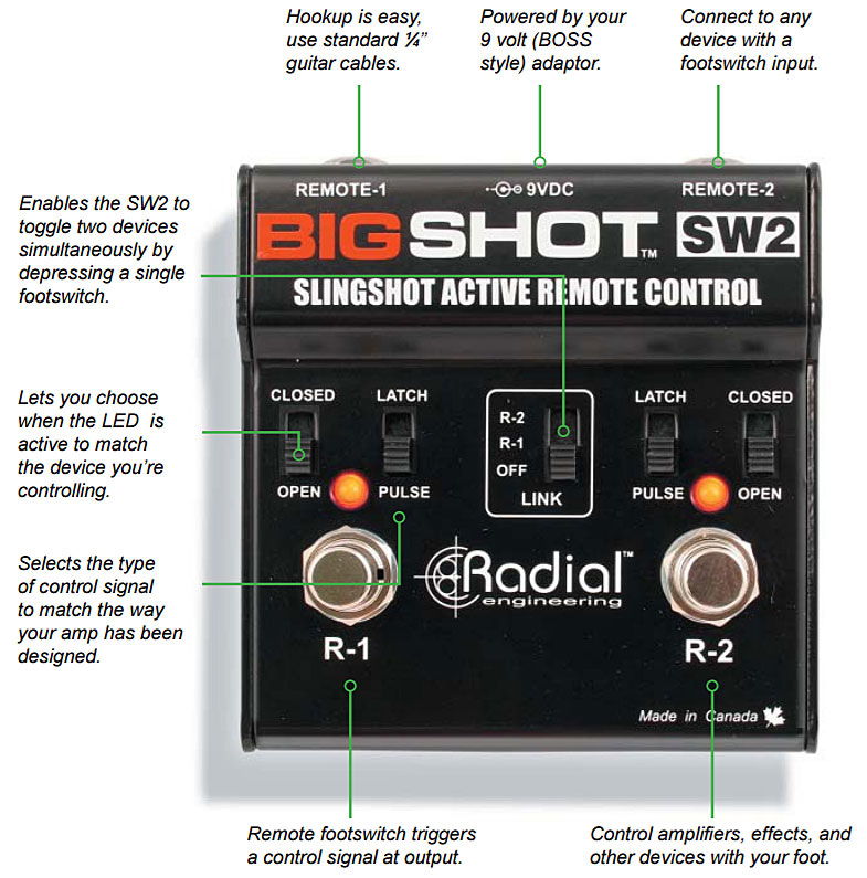 Tonebone Bigshot Sw2 Slingshot Amp Remote Control - Pedalera para amplificador - Variation 2