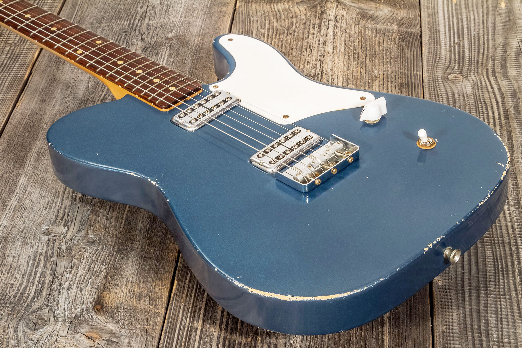 Rebelrelic Carmelita 2h Tv Jones Ht Rw #62165 - Medium Aged Lake Placid Blue - Guitarra eléctrica con forma de tel - Variation 2