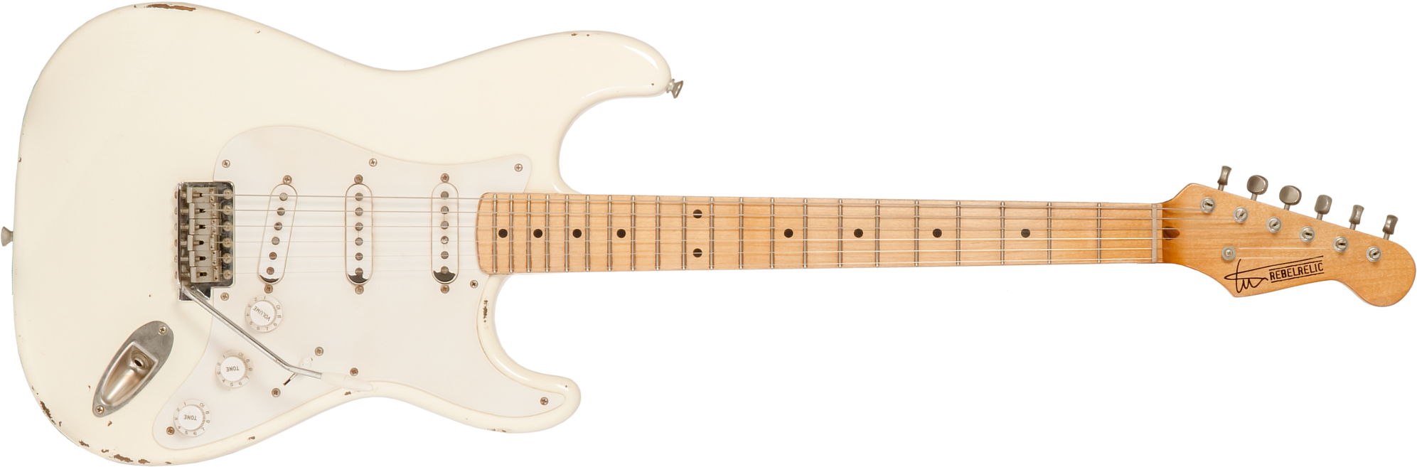 Rebelrelic S-series 1955 3s Trem Mn #231006 - Olympic White - Guitarra eléctrica con forma de str. - Main picture