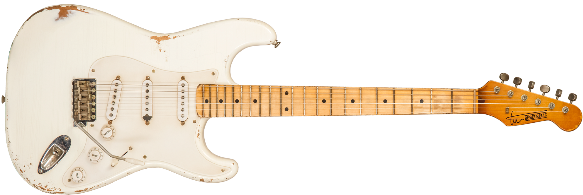 Rebelrelic S-series 1955 3s Trem Mn #240401 - Olympic White - Guitarra eléctrica con forma de str. - Main picture