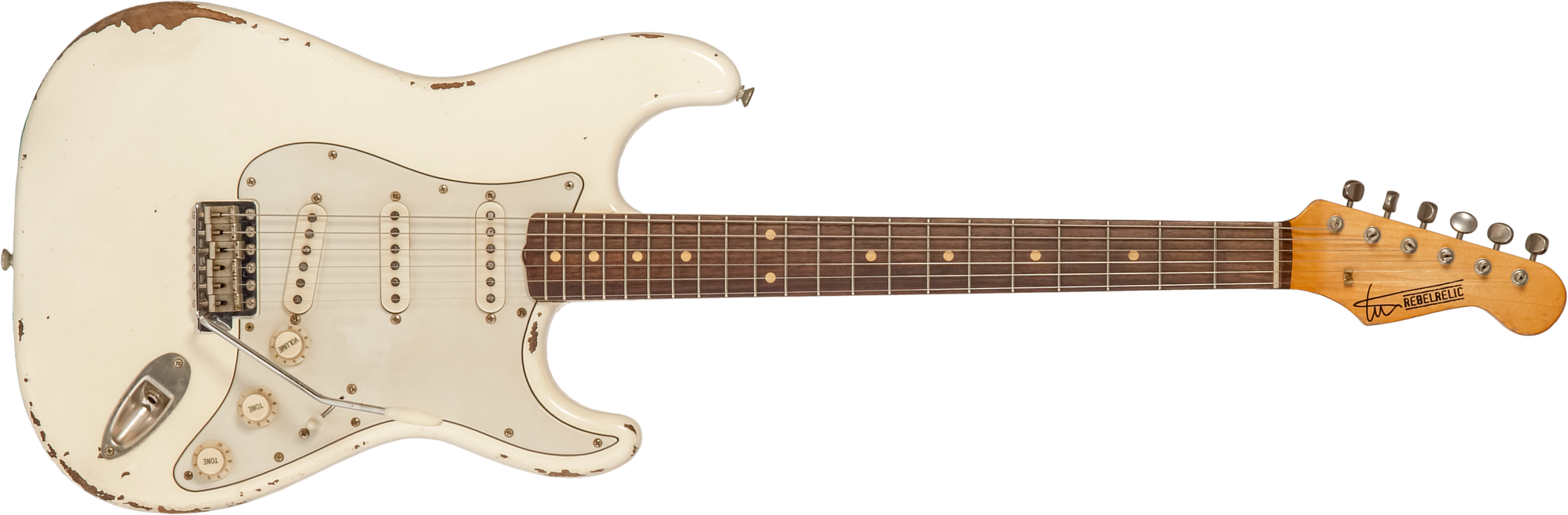 Rebelrelic S-series 1962 3s Trem Rw #231002 - Olympic White - Guitarra eléctrica con forma de str. - Main picture