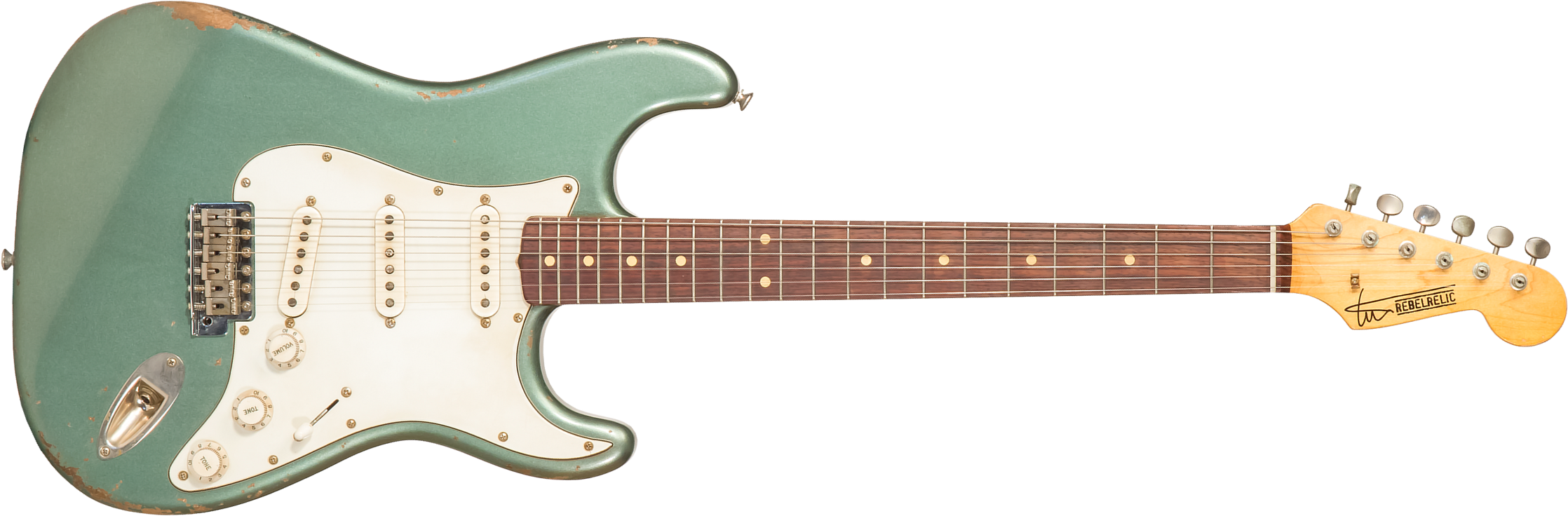 Rebelrelic S-series 62 3s Trem Rw #230203 - Light Aged Sherwood Forest Green - Guitarra eléctrica con forma de str. - Main picture