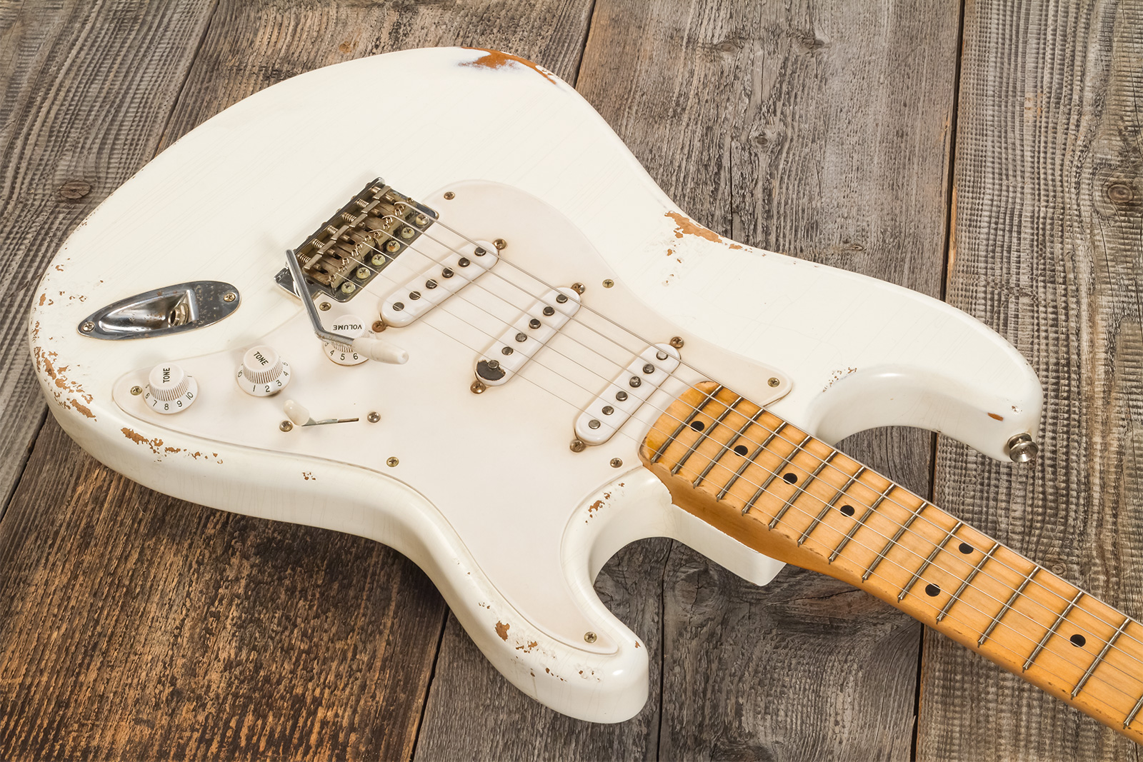 Rebelrelic S-series 1955 3s Trem Mn #240401 - Olympic White - Guitarra eléctrica con forma de str. - Variation 3