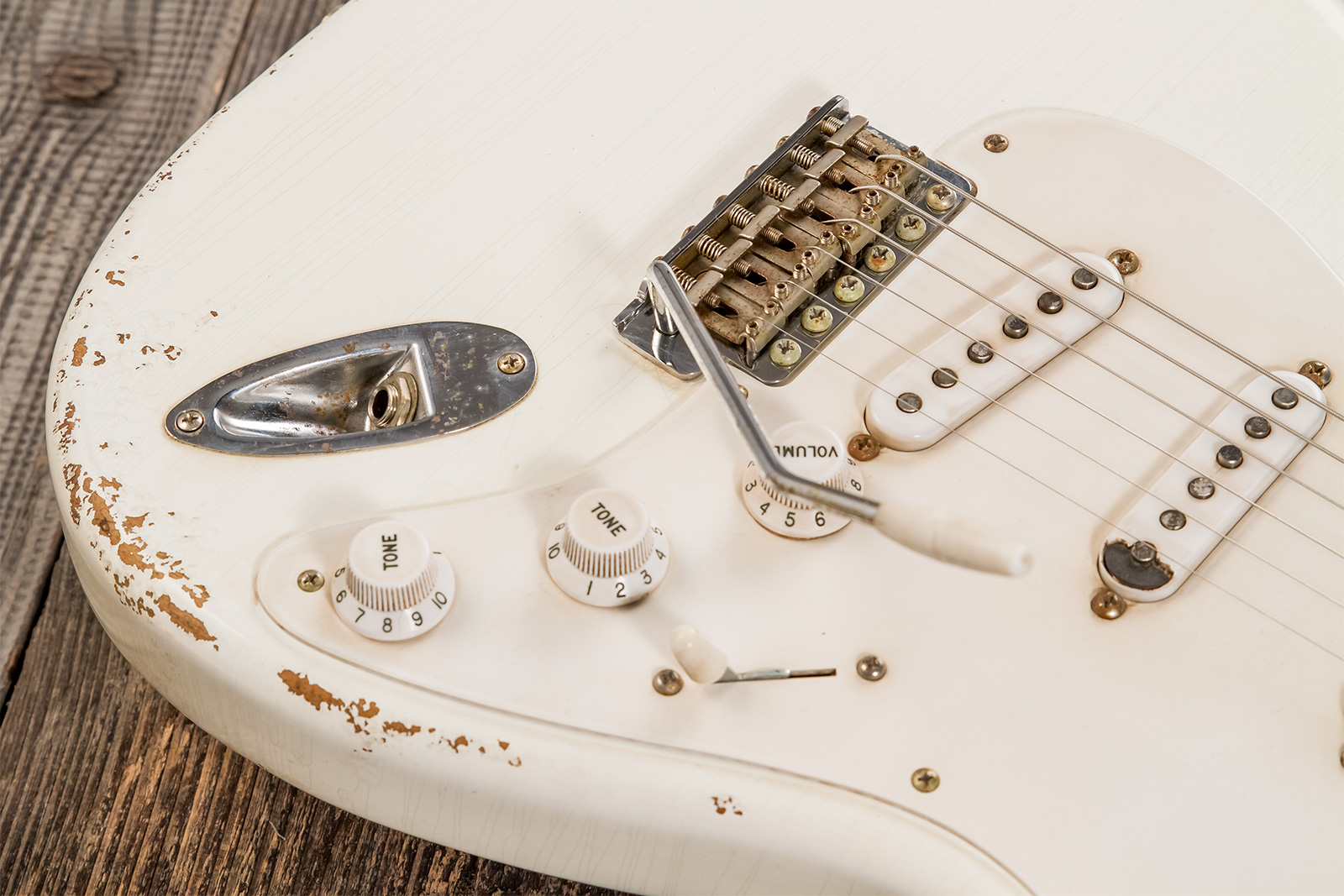 Rebelrelic S-series 1955 3s Trem Mn #240401 - Olympic White - Guitarra eléctrica con forma de str. - Variation 5