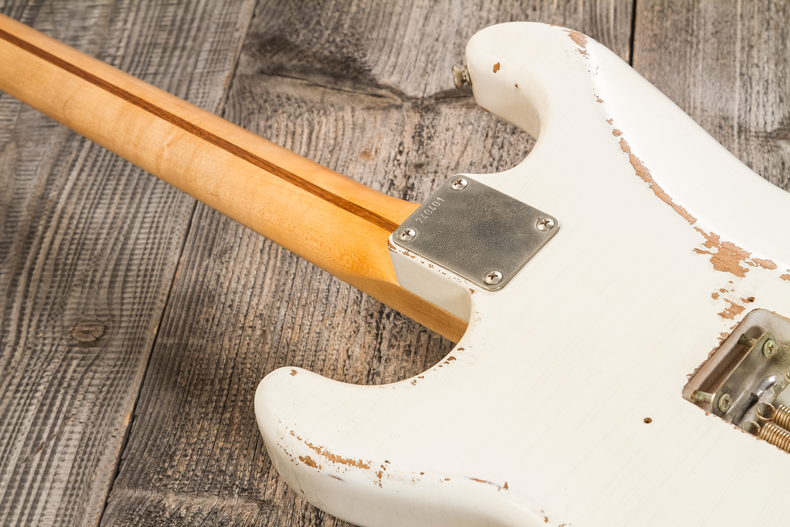 Rebelrelic S-series 1955 3s Trem Mn #240401 - Olympic White - Guitarra eléctrica con forma de str. - Variation 7