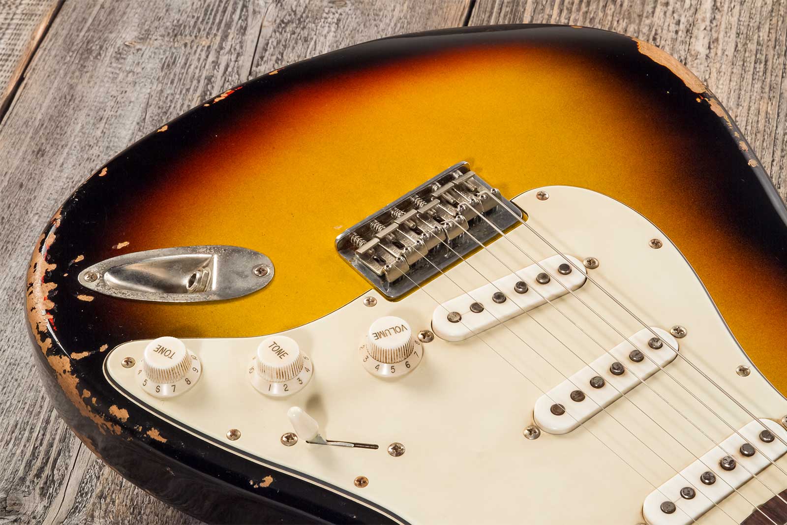 Rebelrelic S-series 1961 Hardtail 3s Ht Rw #231008 - 3-tone Sunburst - Guitarra eléctrica con forma de str. - Variation 3