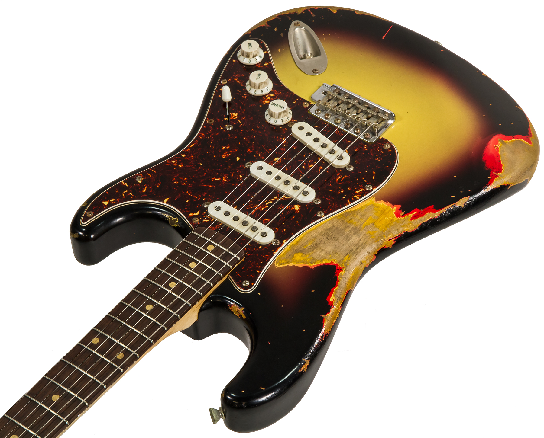 Rebelrelic S-series 62 Rw #62110 - Heavy Aging 3-tone Sunburst - Guitarra eléctrica con forma de str. - Variation 2