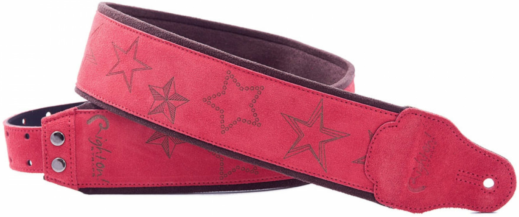 Righton Straps Jazz Stars Leather Guitar Strap Cuir 2.75inc Red - Correa - Main picture
