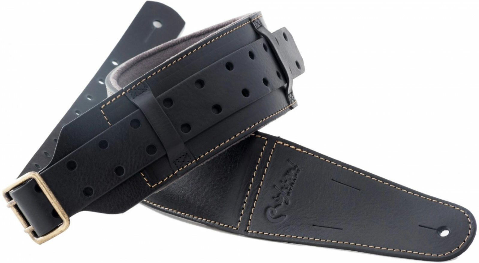 Righton Straps Magic Backbeat Leather Guitar Strap Cuir 2.75inc Black - Correa - Main picture