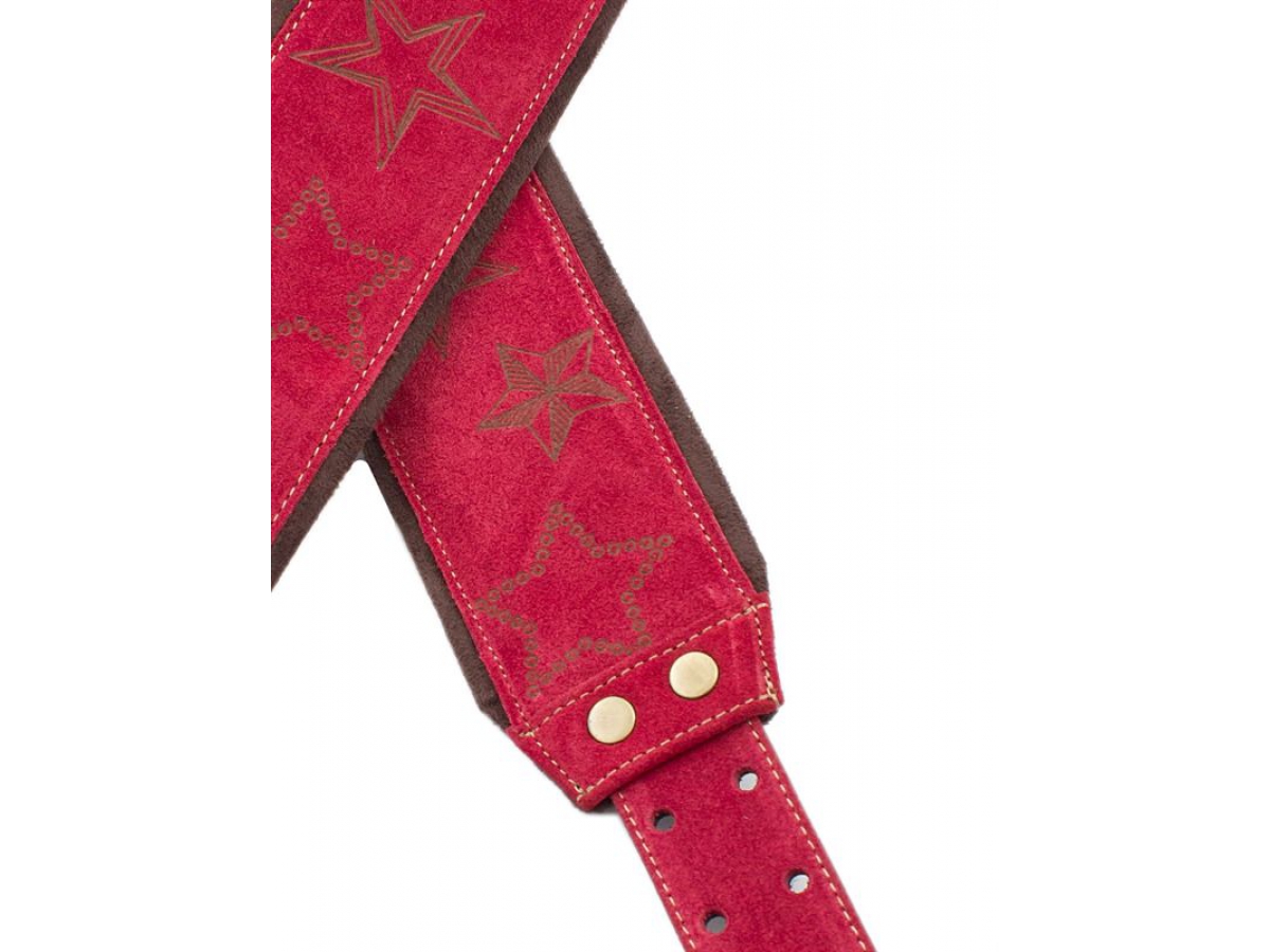 Righton Straps Jazz Stars Leather Guitar Strap Cuir 2.75inc Red - Correa - Variation 2