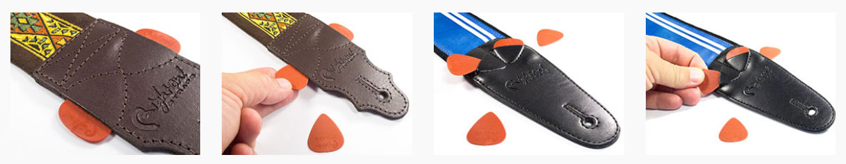 Righton Straps Magic Backbeat Leather Guitar Strap Cuir 2.75inc Black - Correa - Variation 3