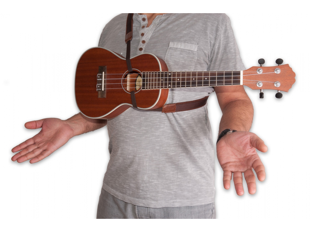 Righton Straps Uke Dual Hook Ukulele Strap Leather Cuir 1.18inc Brown - Accesorios para Otros instrumentos de cuerda - Variation 1