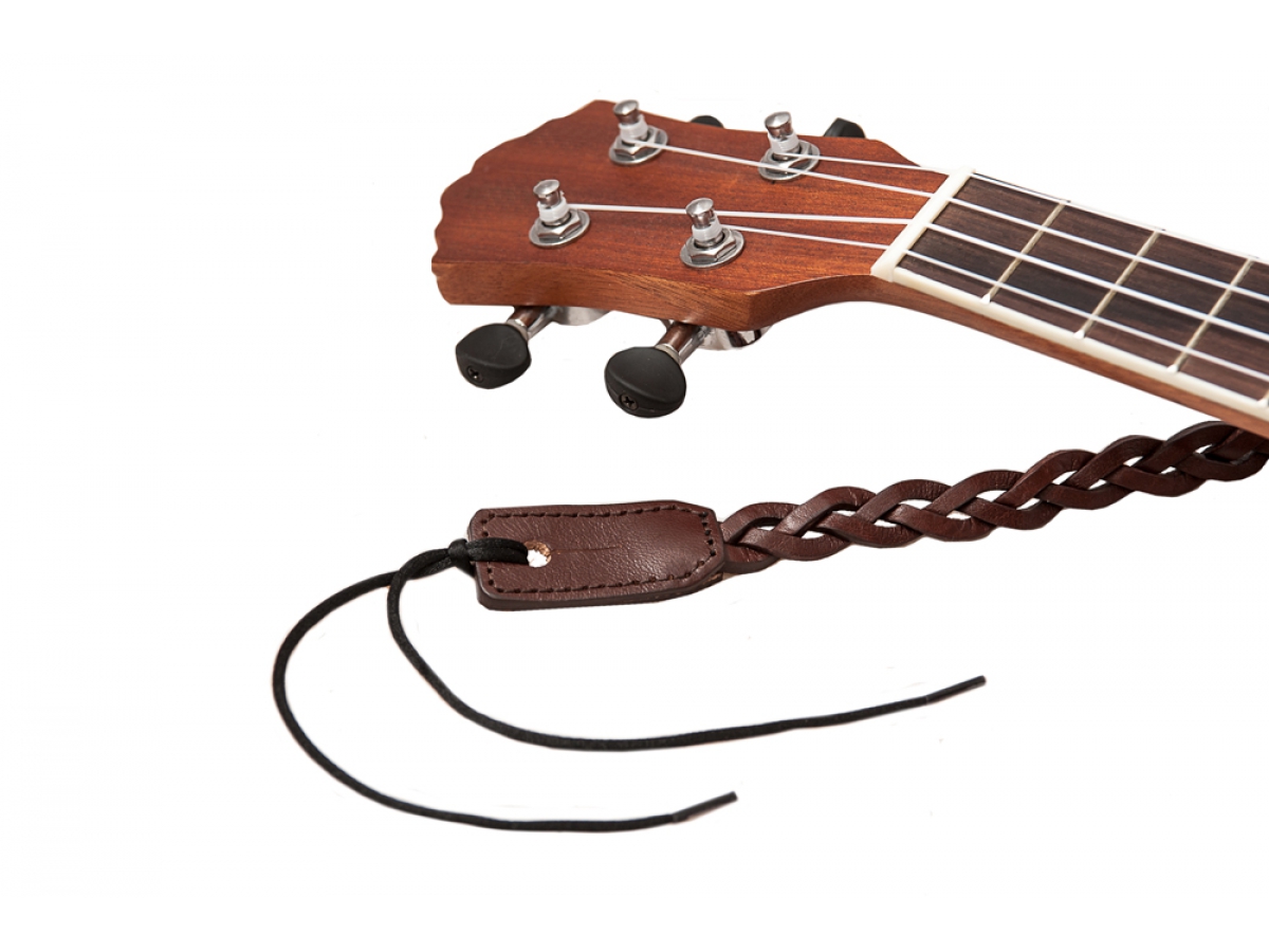Righton Straps Ukulele Strap Plait Leather Courroie Cuir 0.6inc Black - Accesorios para Otros instrumentos de cuerda - Variation 3
