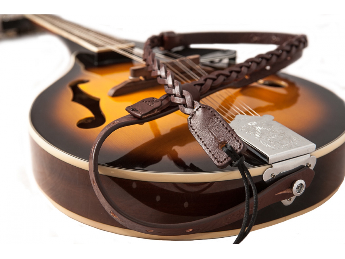 Righton Straps Ukulele Strap Plait Leather Courroie Cuir 0.6inc Brown - Accesorios para Otros instrumentos de cuerda - Variation 5